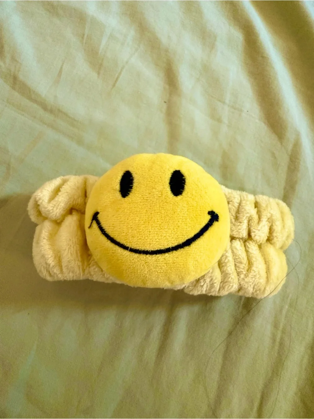 Yellow Smiley Face Plush Headband